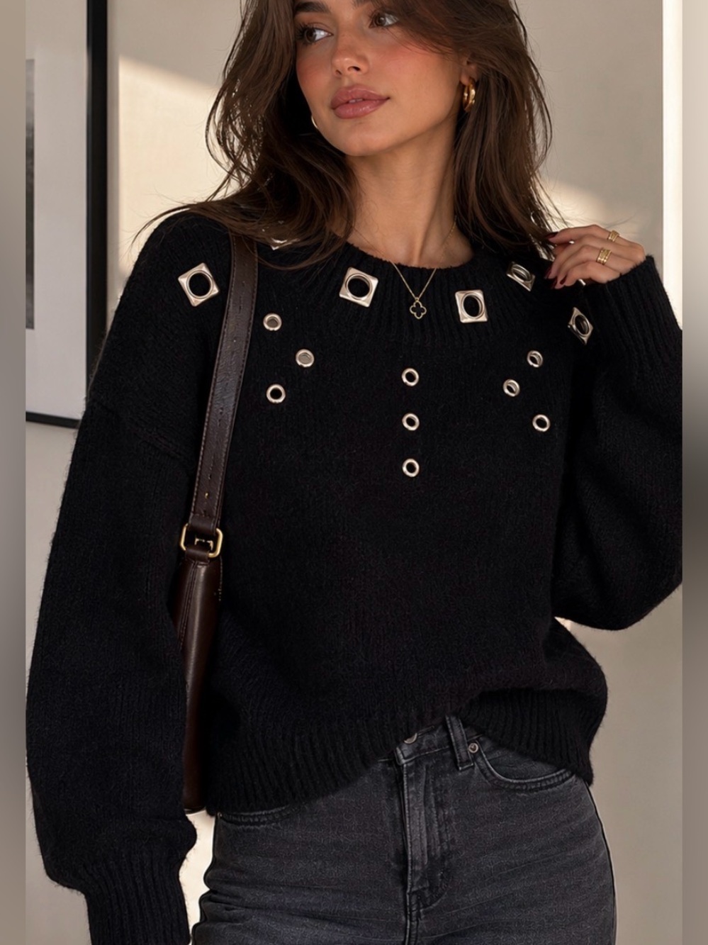 NWT! PINKO Boxy Pullover Black, Size S, MSRP. $357
